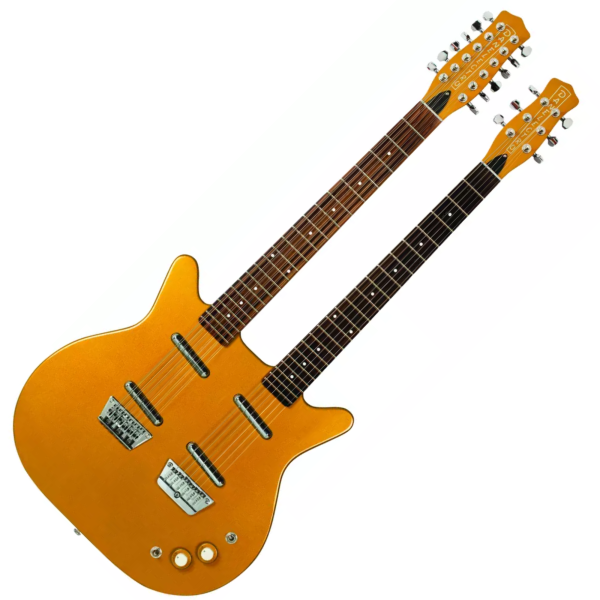 Guitarra Danelectro Doubleneck 6/12 Strings - Gold - Imagem 3