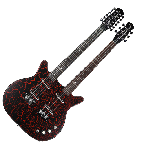 Guitarra Danelectro Doubleneck 6/12 Strings - Red Crackle - Imagem 3