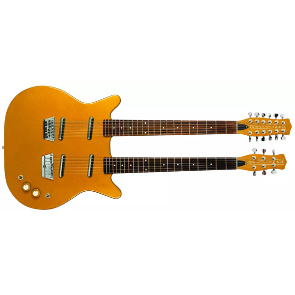 Guitarra Danelectro Doubleneck 6/12 Strings - Gold - Imagem 4