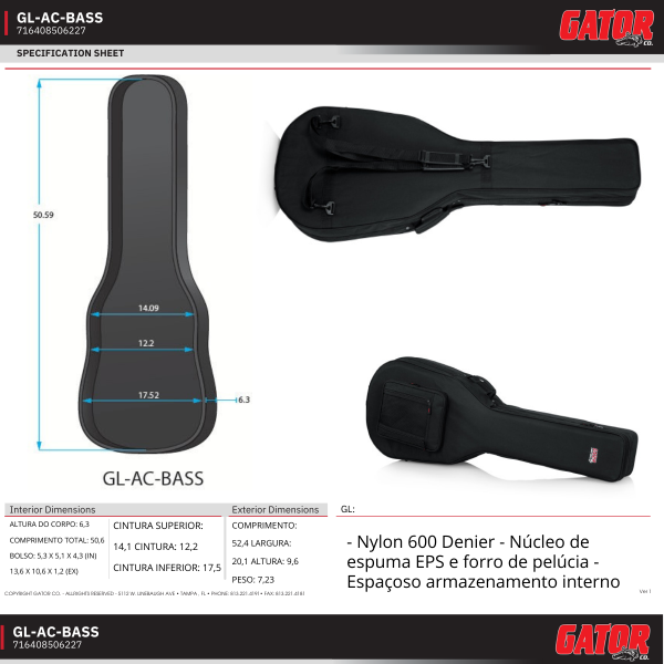Case Baixolao Gator GC-AC-BASS - Imagem 8
