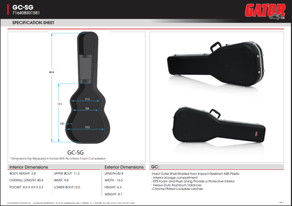 Case Guitarra Gator SG GC SG - Imagem 6