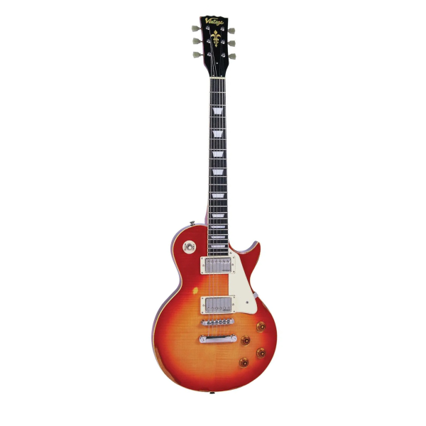 Guitarra Vintage Icon V100MRCS Distressed Lp Cherry Sumburst