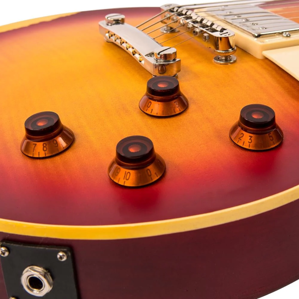 Guitarra Vintage Icon V100MRCS Distressed Lp Cherry Sumburst - Imagem 3