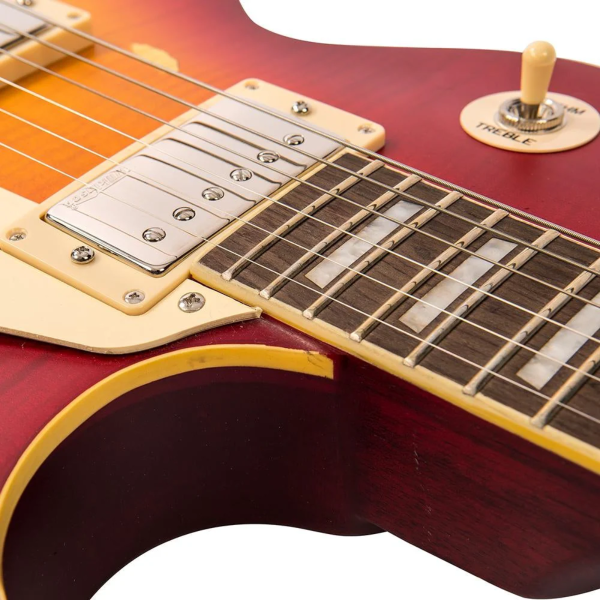 Guitarra Vintage Icon V100MRCS Distressed Lp Cherry Sumburst - Imagem 2