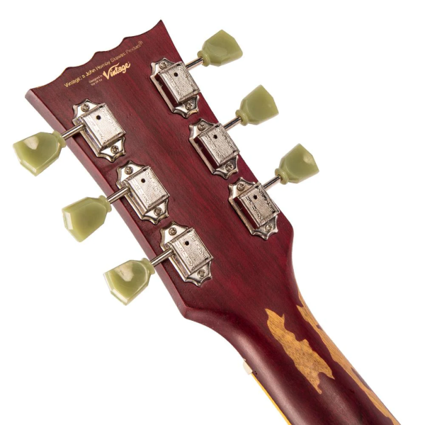 Guitarra Vintage Icon V100MRCS Distressed Lp Cherry Sumburst - Imagem 5