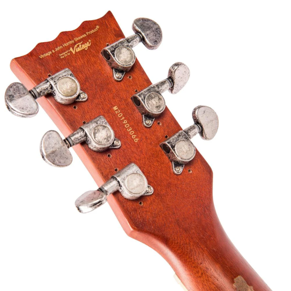 Guitarra Vintage Icon V100MRPGM LP Distressed Lemon Drop - Imagem 4