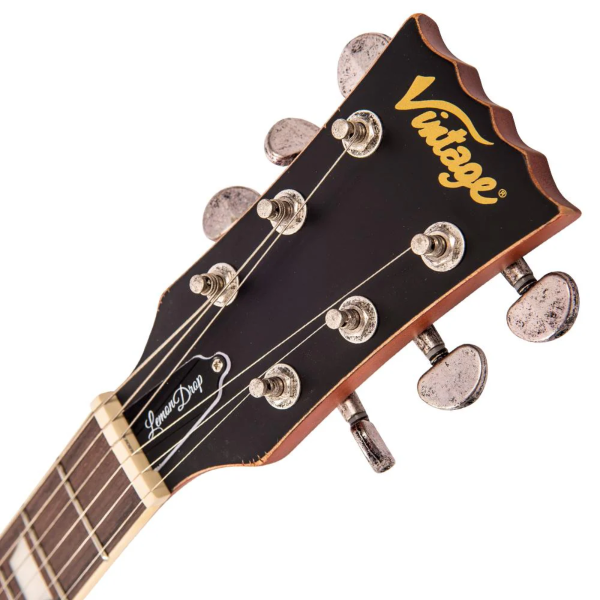 Guitarra Vintage Icon V100MRPGM LP Distressed Lemon Drop - Imagem 2