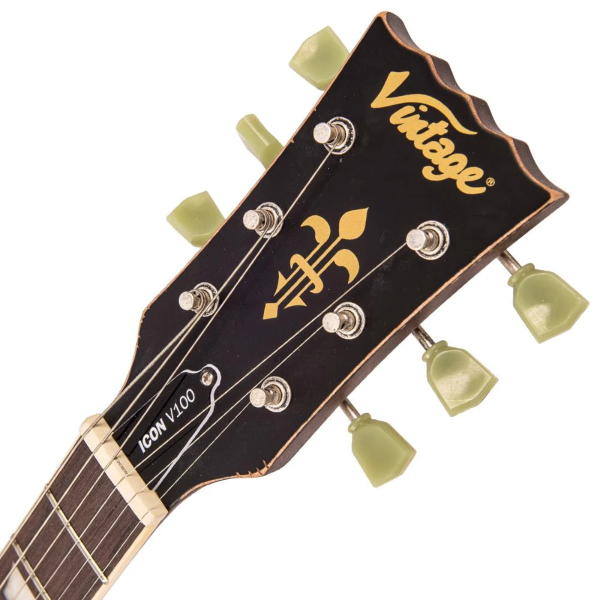 Guitarra Vintage Icon V100MRTSB LP Tabacco Sunburst - Imagem 3