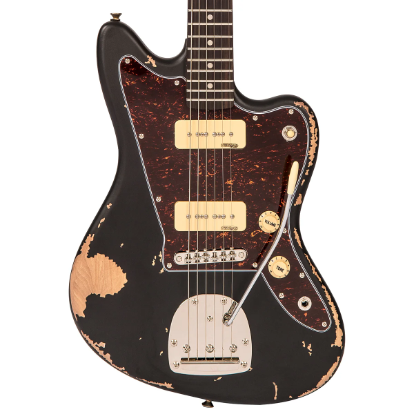 Guitarra Vintage Icon V65VMRBK Vibrato Jaguar - Black - Imagem 6