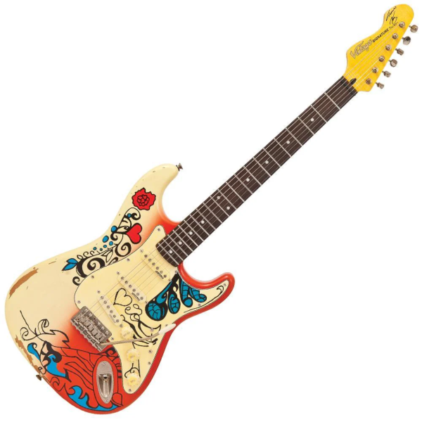 Guitarra Vintage Icon V6MRHDX Sig Strato Blug Summer Love - Imagem 6