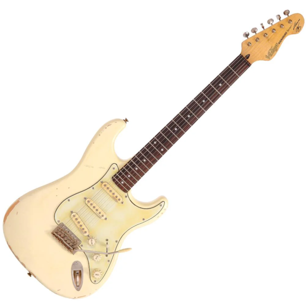 Guitarra Vintage Icon V6MRTBG Str Distressed Sig Thomas Blug - Imagem 3