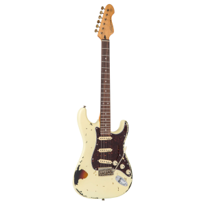 Guitarra Vintage Icon V6MRVW STR Destressed White On Sunburst
