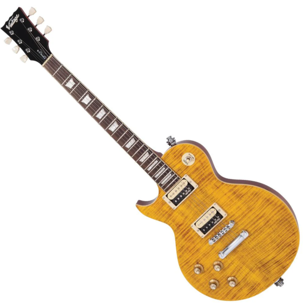 Guitarra Vintage Reissued LV100 AFD LP Canhota Paradise Ambar - Imagem 2