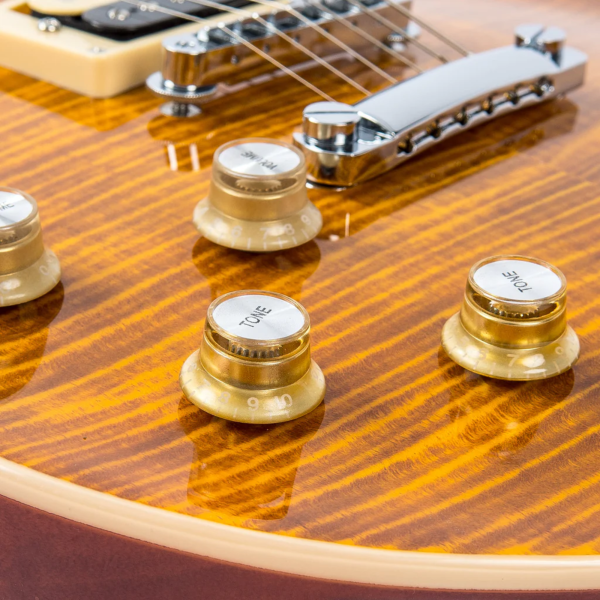 Guitarra Vintage Reissued LV100 AFD LP Canhota Paradise Ambar - Imagem 6