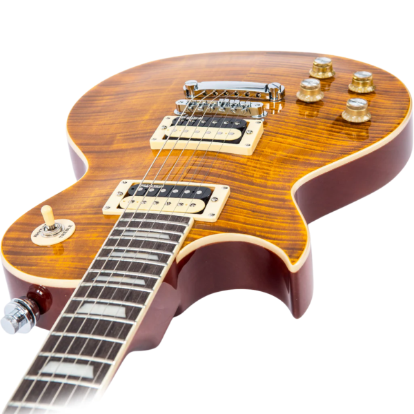 Guitarra Vintage Reissued LV100 AFD LP Canhota Paradise Ambar - Imagem 7