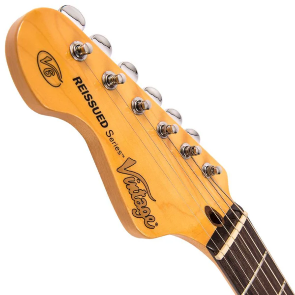 Guitarra Vintage Reissued LV6SSB Strato Canhoto Sunburst - Imagem 7