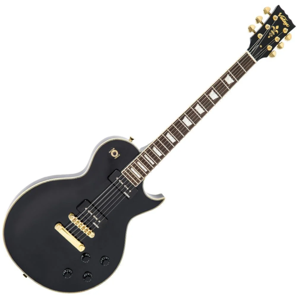 Guitarra Vintage Reissued V 100 PBB LP 2W90 Gold Hard Gloss Black - Imagem 2