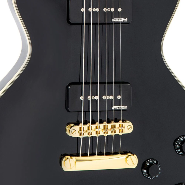 Guitarra Vintage Reissued V 100 PBB LP 2W90 Gold Hard Gloss Black - Imagem 5