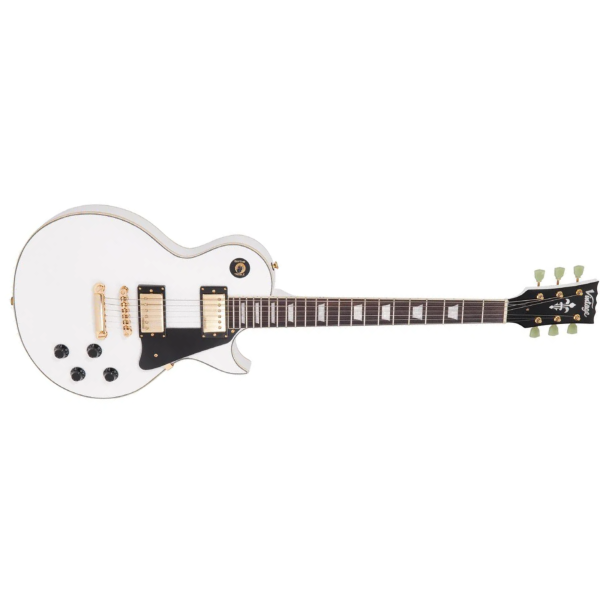 Guitarra Vintage Reissued V100 AW LP Gold H/W Artic White - Imagem 2