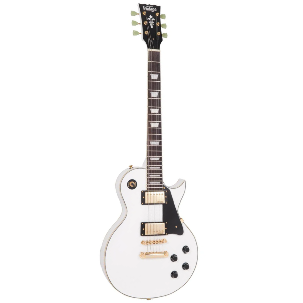 Guitarra Vintage Reissued V100 AW LP Gold H/W Artic White