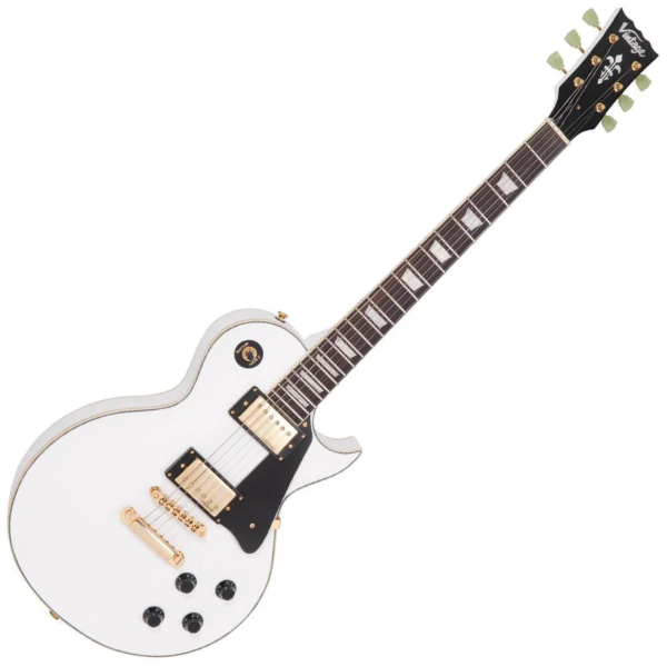 Guitarra Vintage Reissued V100 AW LP Gold H/W Artic White - Imagem 3