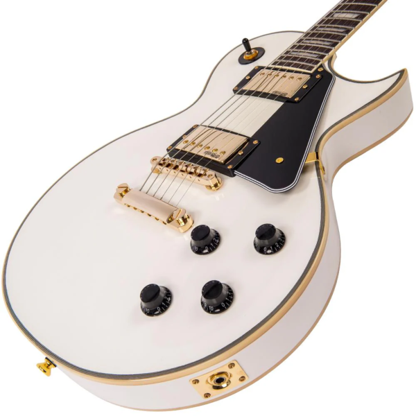 Guitarra Vintage Reissued V100 AW LP Gold H/W Artic White - Imagem 5