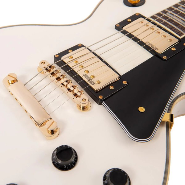 Guitarra Vintage Reissued V100 AW LP Gold H/W Artic White - Imagem 6