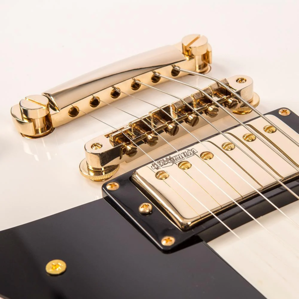 Guitarra Vintage Reissued V100 AW LP Gold H/W Artic White - Imagem 7