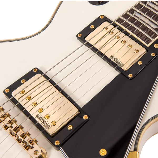 Guitarra Vintage Reissued V100 AW LP Gold H/W Artic White - Imagem 8