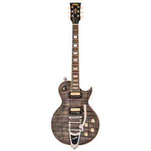 Guitarra Vintage Reissued V 100 BLB With Bigsby Flamed Thru Black