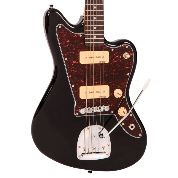 Guitarra Vintage Reissued V65VBK Jaguar Vibrato gloss Black - Imagem 4