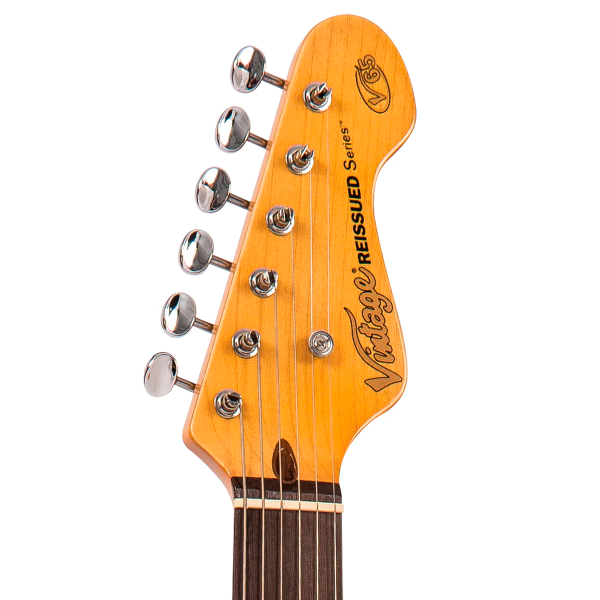 Guitarra Vintage Reissued V65VBK Jaguar Vibrato gloss Black - Imagem 3