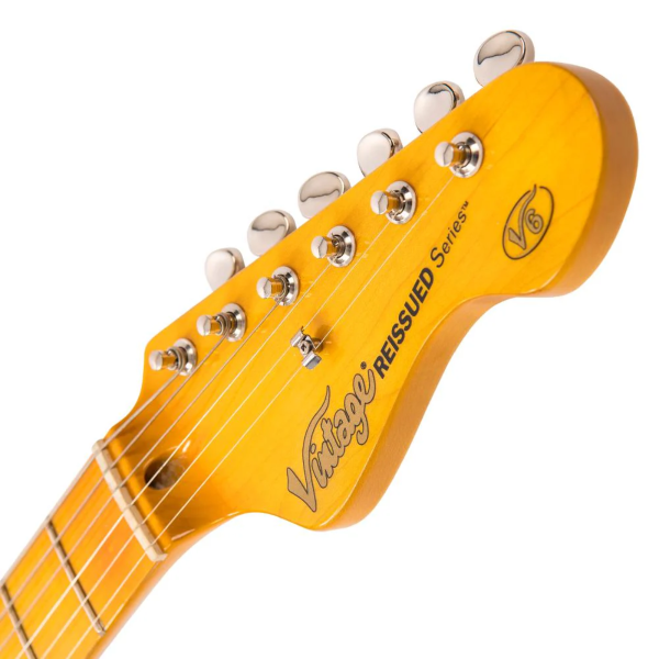 Guitarra Vintage Reissued V6MFR Strato Firenza Red - Imagem 6