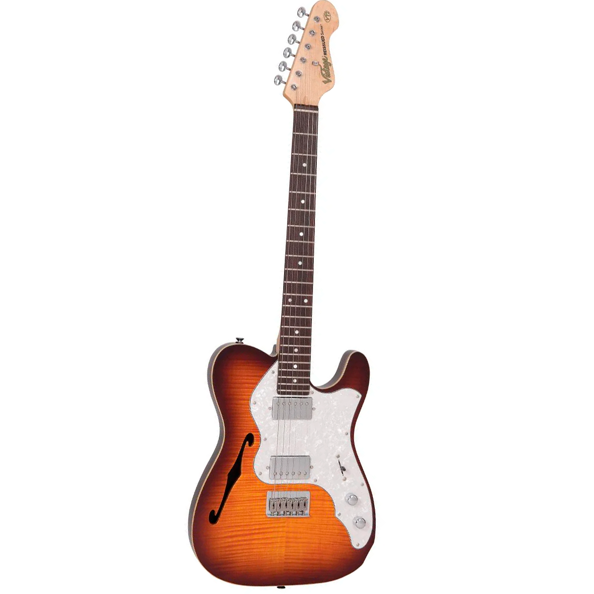 Guitarra Vintage Reissued V72HFTB Deluxe-Flame Tabacco Burst