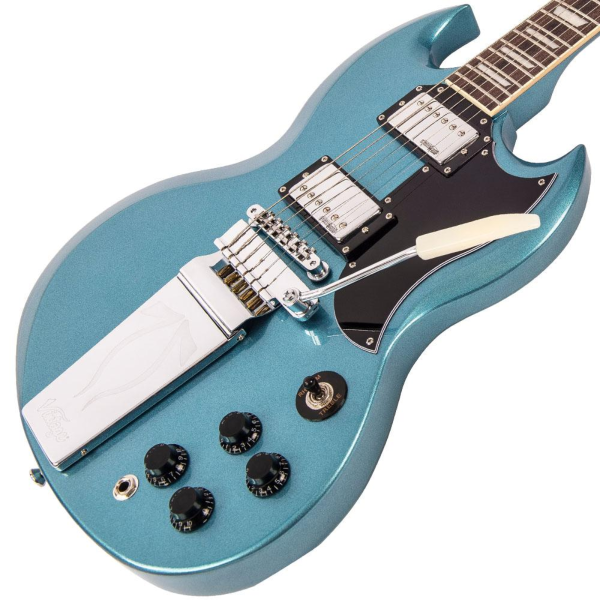 Guitarra Vintage Reissued VS6BGHB Tailpiece-gun Hill Blue - Imagem 3