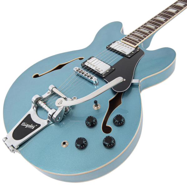 Guitarra Vintage Reissued VSA500BGHB Semiacustica Bigsby-Gun - Imagem 4