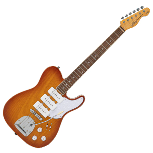 Guitarra Vintage Revo VRBT 72 BH Trio Tele Honeyburst - Imagem 3