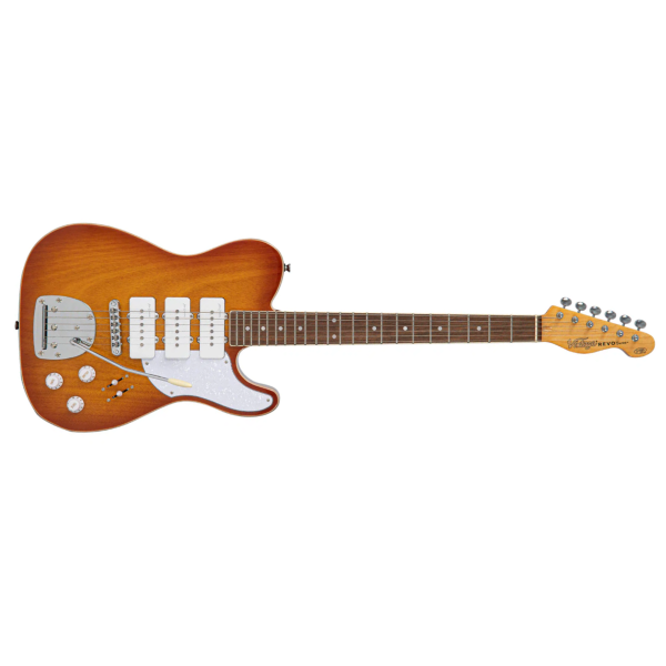 Guitarra Vintage Revo VRBT 72 BH Trio Tele Honeyburst - Imagem 4