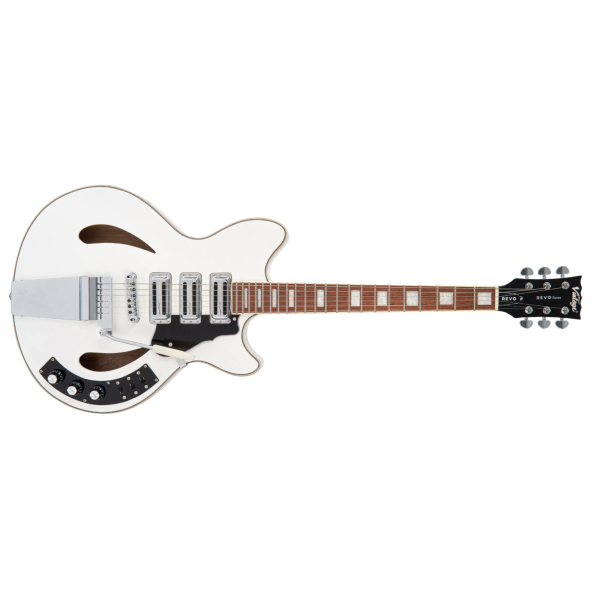 Guitarra Vintage Revo VRS 550 AW Custom Supreme Semi Acustic Arctic White - Imagem 4