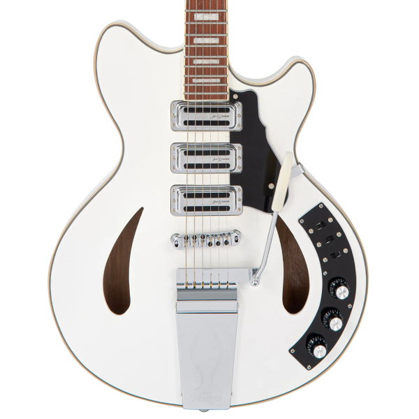 Guitarra Vintage Revo VRS 550 AW Custom Supreme Semi Acustic Arctic White - Imagem 5