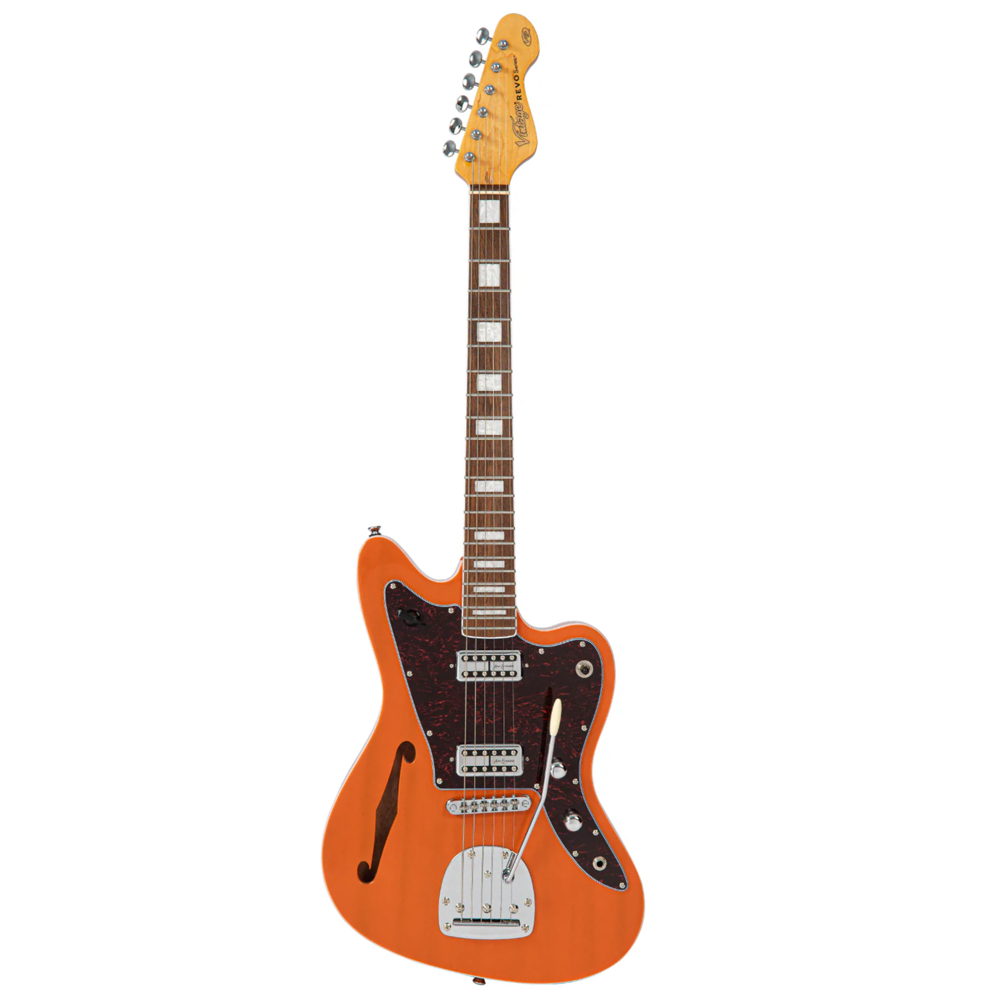 Guitarra Vintage Revo VRS 652 TO Surfmaster Thinline Twin Trans Orange