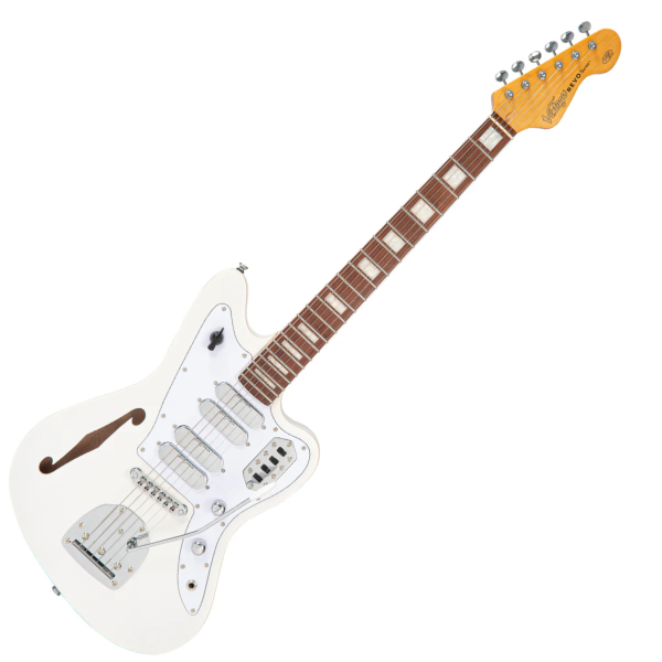 Guitarra Vintage Revo VRS 654 MW Surfmaster Quad-Met White - Imagem 3