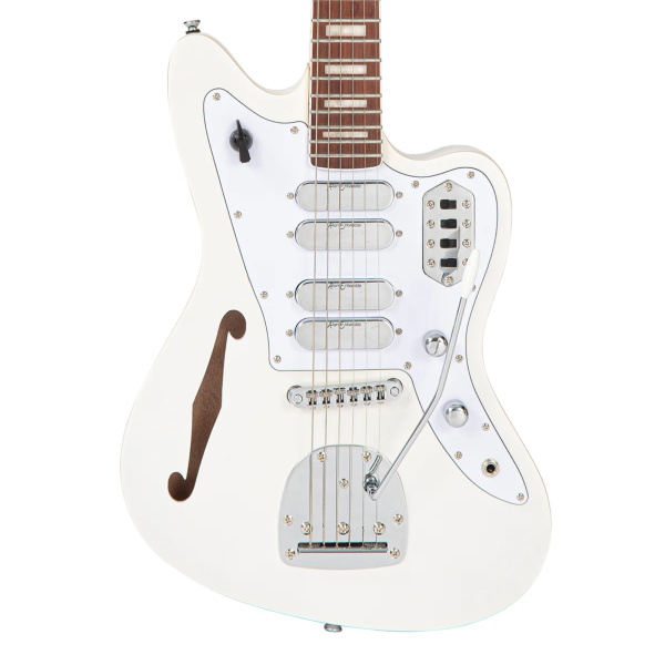 Guitarra Vintage Revo VRS 654 MW Surfmaster Quad-Met White - Imagem 5