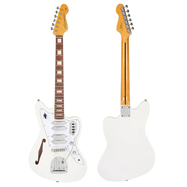 Guitarra Vintage Revo VRS 654 MW Surfmaster Quad-Met White - Imagem 8