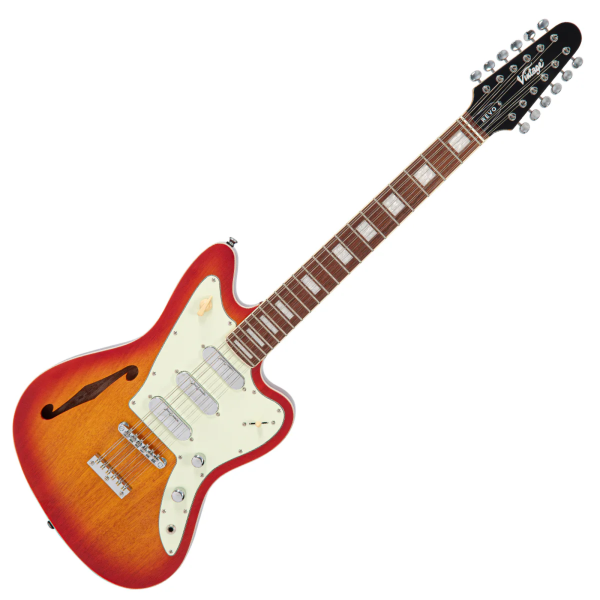 Guitarra Vintage Revo VRST 6512 RG Surfmaster Thinline 12 Revoglo - Imagem 3