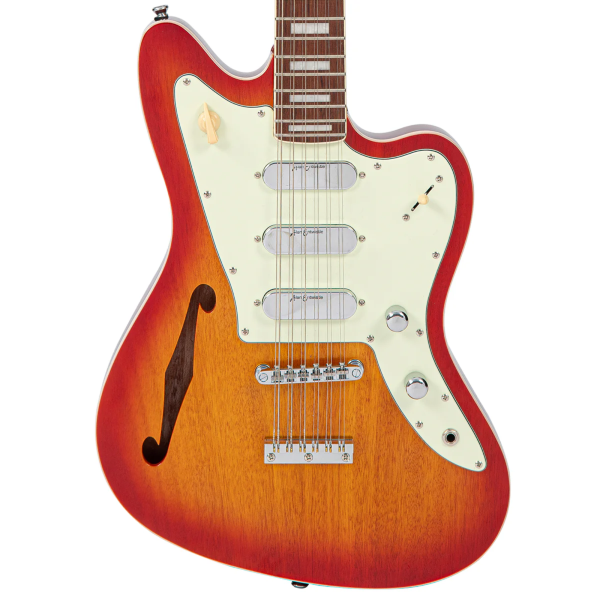 Guitarra Vintage Revo VRST 6512 RG Surfmaster Thinline 12 Revoglo - Imagem 5