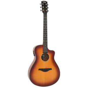 Violao Vintage VEC 300 C Pacific Coast B FolK EL AC Cherry Burst