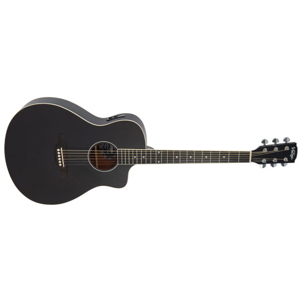 Violão Vintage Pacific Coast VEC 300 MB FolK EL AC Midnite Black - Imagem 4
