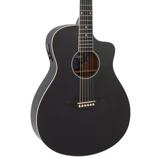 Violão Vintage Pacific Coast VEC 300 MB FolK EL AC Midnite Black - Imagem 3