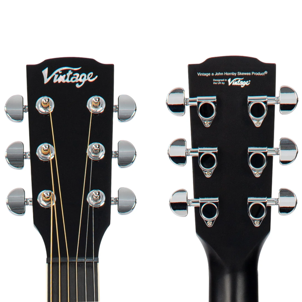 Violão Vintage Pacific Coast VEC 300 MB FolK EL AC Midnite Black - Imagem 2